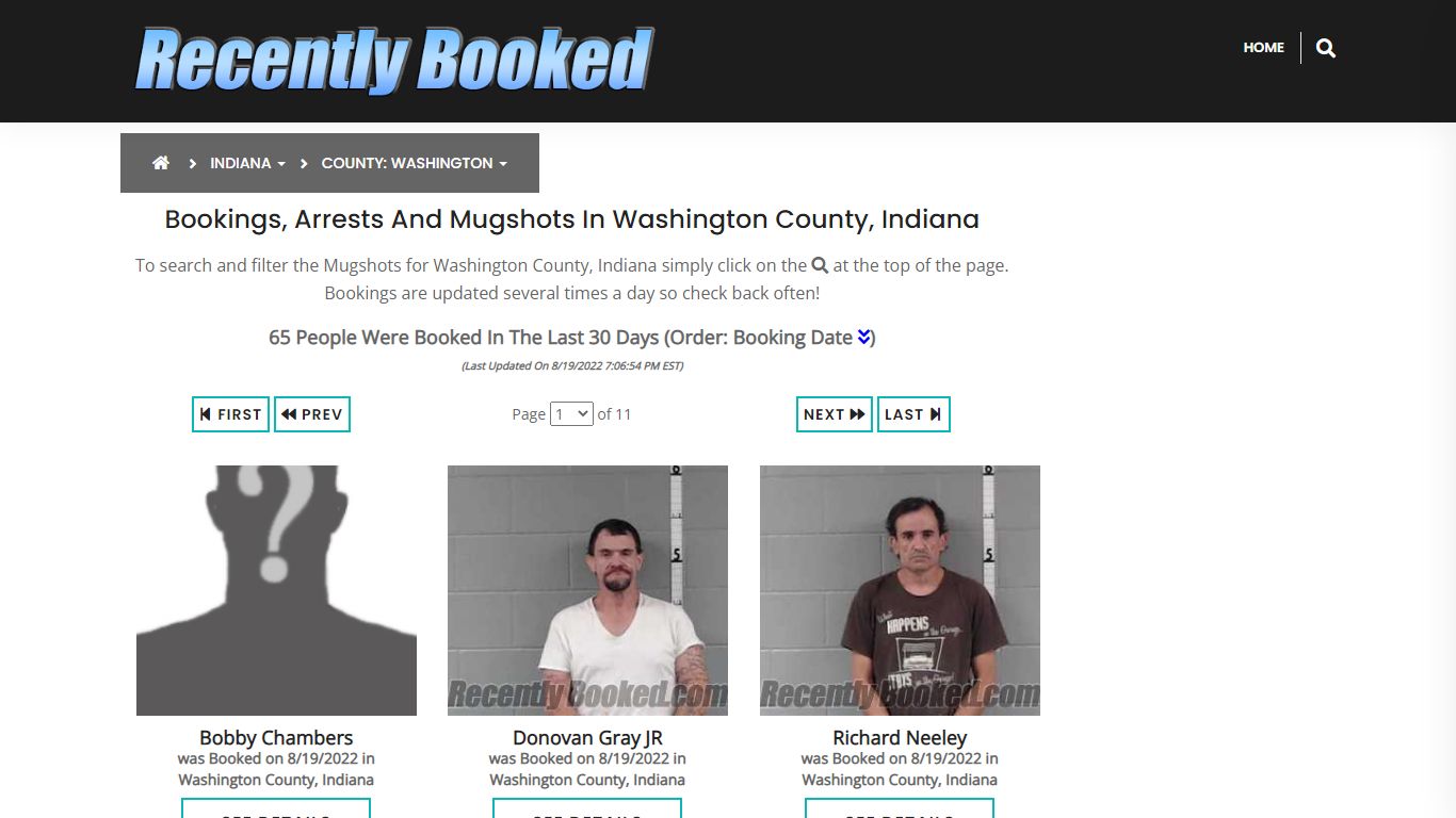 Bookings, Arrests and Mugshots in Washington County, Indiana